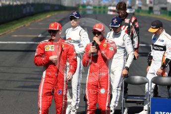 World © Octane Photographic Ltd. Formula 1 – Australian GP - Class of 2018. Scuderia Ferrari SF71-H – Kimi Raikkonen and Sebastian Vettel, Williams Martini Racing FW41 Sergey Sirotkin, Lance Stroll. Albert Park, Melbourne, Australia. Sunday 25th March 2018.