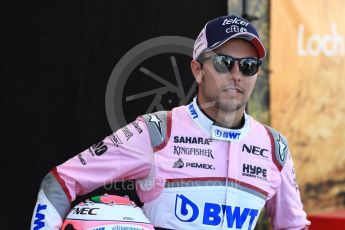 World © Octane Photographic Ltd. Formula 1 – Australian GP - Driver Photo Call. Sahara Force India VJM11 - Sergio Perez. Albert Park, Melbourne, Australia. Thursday 22nd March 2018.