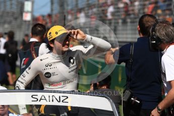 World © Octane Photographic Ltd. Formula 1 – Australian GP - Drivers’ Parade. Renault Sport F1 Team RS18 – Carlos Sainz. Albert Park, Melbourne, Australia. Sunday 25th March 2018.