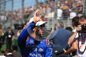 World © Octane Photographic Ltd. Formula 1 – Australian GP - Drivers’ Parade. Scuderia Toro Rosso STR13 – Pierre Gasly. Albert Park, Melbourne, Australia. Sunday 25th March 2018.