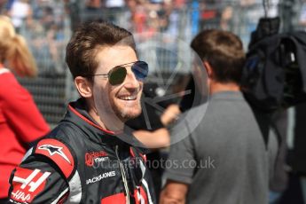 World © Octane Photographic Ltd. Formula 1 – Australian GP - Drivers’ Parade. Haas F1 Team VF-18 – Romain Grosjean. Albert Park, Melbourne, Australia. Sunday 25th March 2018.