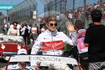 World © Octane Photographic Ltd. Formula 1 – Australian GP - Drivers’ Parade. Alfa Romeo Sauber F1 Team C37 – Marcus Ericsson. Albert Park, Melbourne, Australia. Sunday 25th March 2018.