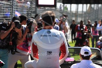 World © Octane Photographic Ltd. Formula 1 – Australian GP - Drivers’ Parade. Alfa Romeo Sauber F1 Team C37 – Charles Leclerc. Albert Park, Melbourne, Australia. Sunday 25th March 2018.