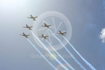 World © Octane Photographic Ltd. Formula 1 – Australian GP - Drivers’ Parade. Australian Air Force Aerobatic team - The Roulettes - Pilatus PC9/A. Albert Park, Melbourne, Australia. Sunday 25th March 2018.