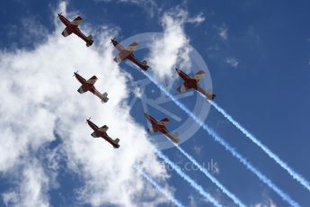 World © Octane Photographic Ltd. Formula 1 – Australian GP - Drivers’ Parade. Australian Air Force Aerobatic team - The Roulettes - Pilatus PC9/A. Albert Park, Melbourne, Australia. Sunday 25th March 2018.