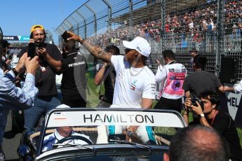 World © Octane Photographic Ltd. Formula 1 – Australian GP - Drivers’ Parade. Mercedes AMG Petronas Motorsport AMG F1 W09 EQ Power+ - Lewis Hamilton. Albert Park, Melbourne, Australia. Sunday 25th March 2018.