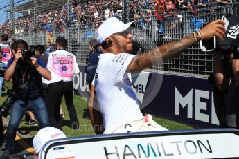 World © Octane Photographic Ltd. Formula 1 – Australian GP - Drivers’ Parade. Mercedes AMG Petronas Motorsport AMG F1 W09 EQ Power+ - Lewis Hamilton. Albert Park, Melbourne, Australia. Sunday 25th March 2018.