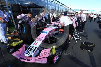 World © Octane Photographic Ltd. Formula 1 – Australian GP - Grid. Sahara Force India VJM11 - Sergio Perez. Albert Park, Melbourne, Australia. Sunday 25th March 2018.