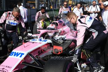 World © Octane Photographic Ltd. Formula 1 – Australian GP - Grid. Sahara Force India VJM11 - Sergio Perez. Albert Park, Melbourne, Australia. Sunday 25th March 2018.