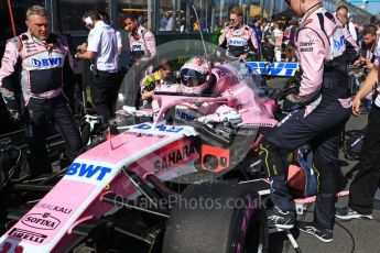World © Octane Photographic Ltd. Formula 1 – Australian GP - Grid. Sahara Force India VJM11 - Sergio Perez. Albert Park, Melbourne, Australia. Sunday 25th March 2018.