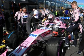 World © Octane Photographic Ltd. Formula 1 – Australian GP - Grid. Sahara Force India VJM11 - Sergio Perez. Albert Park, Melbourne, Australia. Sunday 25th March 2018.