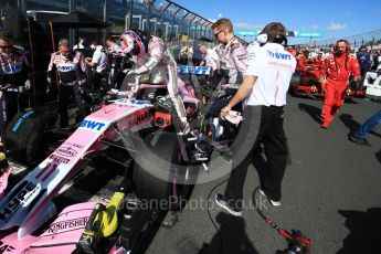 World © Octane Photographic Ltd. Formula 1 – Australian GP - Grid. Sahara Force India VJM11 - Sergio Perez. Albert Park, Melbourne, Australia. Sunday 25th March 2018.