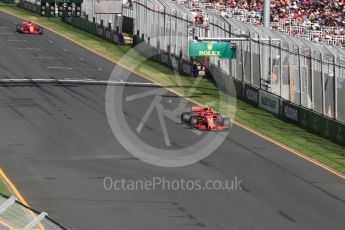 World © Octane Photographic Ltd. Formula 1 – Australian GP - Race. Scuderia Ferrari SF71-H - Kimi Raikkonen and Sebastian Vettel. Albert Park, Melbourne, Australia. Sunday 25th March 2018.