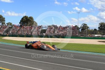 World © Octane Photographic Ltd. Formula 1 – Australian GP - Race. McLaren MCL33 – Stoffel Vandoorne. Albert Park, Melbourne, Australia. Sunday 25th March 2018.