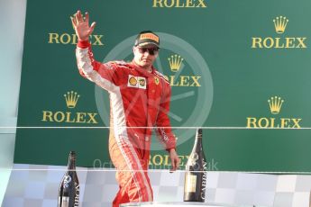World © Octane Photographic Ltd. Formula 1 – Australian GP - Podium. Scuderia Ferrari SF71-H – Kimi Raikkonen. Albert Park, Melbourne, Australia. Sunday 25th March 2018.