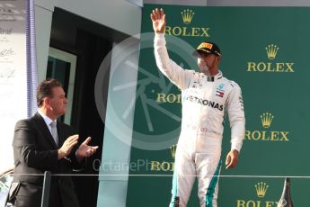 World © Octane Photographic Ltd. Formula 1 – Australian GP - Podium. Mercedes AMG Petronas Motorsport AMG F1 W09 EQ Power+ - Lewis Hamilton. Albert Park, Melbourne, Australia. Sunday 25th March 2018.