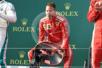World © Octane Photographic Ltd. Formula 1 – Australian GP - Podium. Scuderia Ferrari SF71-H – Sebastian Vettel. Albert Park, Melbourne, Australia. Sunday 25th March 2018.