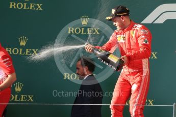 World © Octane Photographic Ltd. Formula 1 – Australian GP - Podium. Scuderia Ferrari SF71-H – Sebastian Vettel. Albert Park, Melbourne, Australia. Sunday 25th March 2018.