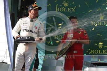 World © Octane Photographic Ltd. Formula 1 – Australian GP - Podium. Mercedes AMG Petronas Motorsport AMG F1 W09 EQ Power+ - Lewis Hamilton (2nd) – Inake Rueda – Ferrari Race Strategist. Albert Park, Melbourne, Australia. Sunday 25th March 2018.