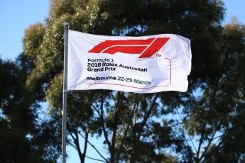 World © Octane Photographic Ltd. Formula 1 – Australian GP - Friday Melbourne Walk. F1 flag. Albert Park, Melbourne, Australia. Friday 23rd March 2018.