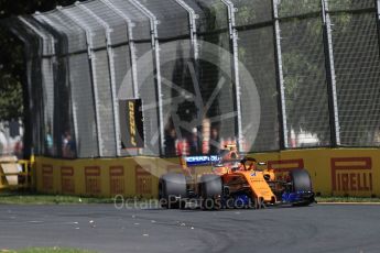 World © Octane Photographic Ltd. Formula 1 – Australian GP - Friday Practice 1. McLaren MCL33 – Stoffel Vandoorne. Albert Park, Melbourne, Australia. Friday 23rd March 2018.