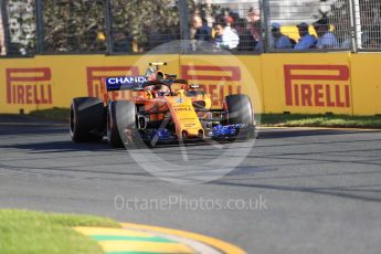 World © Octane Photographic Ltd. Formula 1 – Australian GP - Friday Practice 2. McLaren MCL33 – Stoffel Vandoorne. Albert Park, Melbourne, Australia. Friday 23rd March 2018.