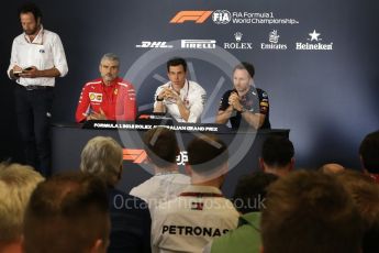 World © Octane Photographic Ltd. Formula 1 - Australian GP - Friday - Team Press Conference. Toto Wolff - Executive Director & Head of Mercedes-Benz Motorsport , Maurizio Arrivabene – Managing Director and Team Principal of Scuderia Ferrari and Christian Horner - Team Principal of Red Bull Racing. Albert Park, Melbourne, Australia. Friday 23rd March 2018.