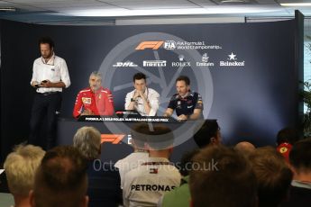 World © Octane Photographic Ltd. Formula 1 - Australian GP - Friday - Team Press Conference. Toto Wolff - Executive Director & Head of Mercedes-Benz Motorsport , Maurizio Arrivabene – Managing Director and Team Principal of Scuderia Ferrari and Christian Horner - Team Principal of Red Bull Racing. Albert Park, Melbourne, Australia. Friday 23rd March 2018.