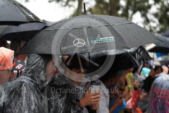 World © Octane Photographic Ltd. Formula 1 – Australian GP - Saturday Melbourne Walk. Fans in the rain waiting for the drivers. Albert Park, Melbourne, Australia. Saturday 24th March 2018