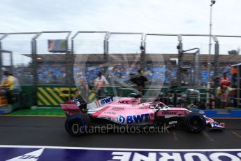 World © Octane Photographic Ltd. Formula 1 – Australian GP - Practice 3. Sahara Force India VJM11 - Sergio Perez. Albert Park, Melbourne, Australia. Saturday 24th March 2018.