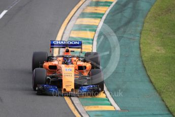 World © Octane Photographic Ltd. Formula 1 – Australian GP - Qualifying. McLaren MCL33 – Fernando Alonso. Albert Park, Melbourne, Australia. Saturday 24th March 2018.