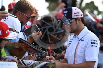 World © Octane Photographic Ltd. Formula 1 – Australian GP - Melbourne Walk. Sahara Force India VJM11 - Sergio Perez. Albert Park, Melbourne, Australia. Sunday 25th March 2018.