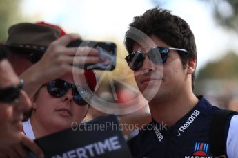 World © Octane Photographic Ltd. Formula 1 – Australian GP - Melbourne Walk. Williams Martini Racing FW41 – Lance Stroll. Albert Park, Melbourne, Australia. Sunday 25th March 2018.