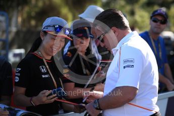 World © Octane Photographic Ltd. Formula 1 - Australian GP - Wednesday Melbourne Walk. Zak Brown - Executive Director of McLaren Technology Group. Albert Park, Melbourne, Australia. Thursday 22nd March 2018.