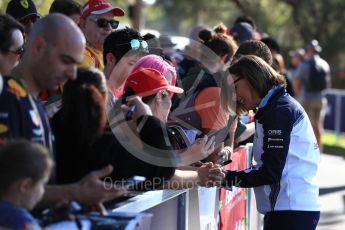 World © Octane Photographic Ltd. Formula 1 - Australian GP - Wednesday Melbourne Walk. Claire Williams - Deputy Team Principal of Williams Martini Racing. Albert Park, Melbourne, Australia. Thursday 22nd March 2018.