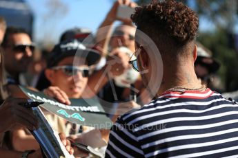 World © Octane Photographic Ltd. Formula 1 – Australian GP - Thursday Melbourne Walk. Mercedes AMG Petronas Motorsport AMG F1 W09 EQ Power+ - Lewis Hamilton. Albert Park, Melbourne, Australia. Thursday 22nd March 2018.