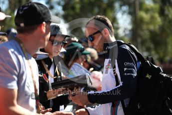 World © Octane Photographic Ltd. Formula 1 – Australian GP - Thursday Melbourne Walk. Williams Martini Racing FW41 – Robert Kubica. Albert Park, Melbourne, Australia. Thursday 22nd March 2018.