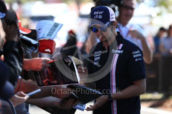 World © Octane Photographic Ltd. Formula 1 – Australian GP - Thursday Melbourne Walk. Sahara Force India VJM11 - Sergio Perez. Albert Park, Melbourne, Australia. Thursday 22nd March 2018.