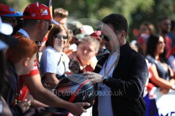 World © Octane Photographic Ltd. Formula 1 - Australian GP - Thursday Melbourne Walk. Christian Horner - Team Principal of Red Bull Racing. Albert Park, Melbourne, Australia. Thursday 22nd March 2018.