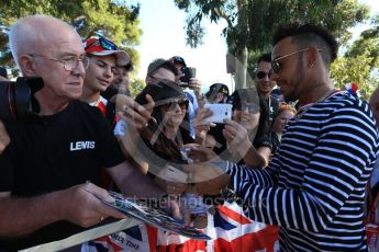 World © Octane Photographic Ltd. Formula 1 – Australian GP - Thursday Melbourne Walk. Mercedes AMG Petronas Motorsport AMG F1 W09 EQ Power+ - Lewis Hamilton. Albert Park, Melbourne, Australia. Thursday 22nd March 2018.