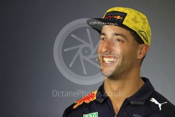 World © Octane Photographic Ltd. Formula 1 – Australian GP - Drivers’ Press Conference. Aston Martin Red Bull Racing TAG Heuer RB14 – Daniel Ricciardo. Albert Park, Melbourne, Australia. Thursday 22nd March 2018.