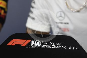 World © Octane Photographic Ltd. Formula 1 logo – Australian GP - Drivers’ Press Conference. Albert Park, Melbourne, Australia. Thursday 22nd March 2018.