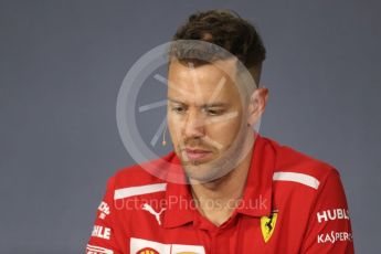 World © Octane Photographic Ltd. Formula 1 – Australian GP - Drivers’ Press Conference. Scuderia Ferrari SF71-H – Sebastian Vettel. Albert Park, Melbourne, Australia. Thursday 22nd March 2018.