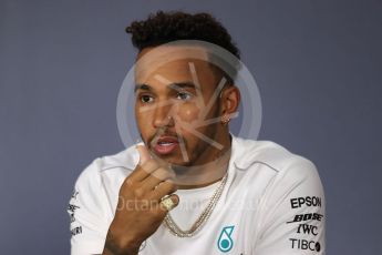 World © Octane Photographic Ltd. Formula 1 – Australian GP – Drivers’ Press Conference. Mercedes AMG Petronas Motorsport AMG F1 W09 EQ Power+ - Lewis Hamilton. Albert Park, Melbourne, Australia. Thursday 22nd March 2018.