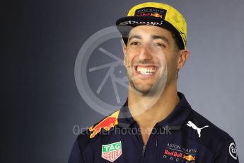 World © Octane Photographic Ltd. Formula 1 – Australian GP - Drivers’ Press Conference. Aston Martin Red Bull Racing TAG Heuer RB14 – Daniel Ricciardo. Albert Park, Melbourne, Australia. Thursday 22nd March 2018.