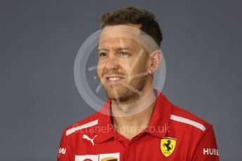 World © Octane Photographic Ltd. Formula 1 – Australian GP - Drivers’ Press Conference. Scuderia Ferrari SF71-H – Sebastian Vettel. Albert Park, Melbourne, Australia. Thursday 22nd March 2018.