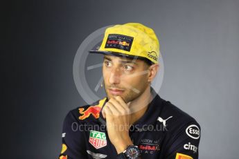 World © Octane Photographic Ltd. Formula 1 – Australian GP - Drivers’ Press Conference. Aston Martin Red Bull Racing TAG Heuer RB14 – Daniel Ricciardo. Albert Park, Melbourne, Australia. Thursday 22nd March 2018.