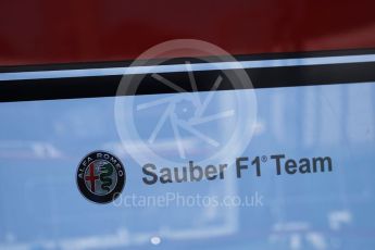 World © Octane Photographic Ltd. Formula 1 – Australian GP - Wednesday Setup. Alfa Romeo Sauber F1 Team logo. Albert Park, Melbourne, Australia. Wednesday 21st March 2018.