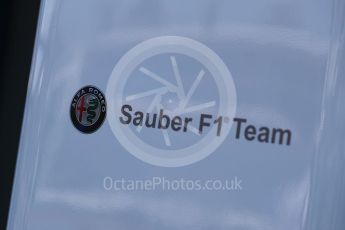 World © Octane Photographic Ltd. Formula 1 – Australian GP - Wednesday Setup. Alfa Romeo Sauber F1 Team logo. Albert Park, Melbourne, Australia. Wednesday 21st March 2018.