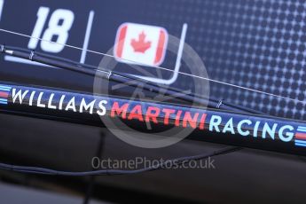 World © Octane Photographic Ltd. Formula 1 – Australian GP - Wednesday Setup. Williams Martini Racing logo. Albert Park, Melbourne, Australia. Wednesday 21st March 2018.